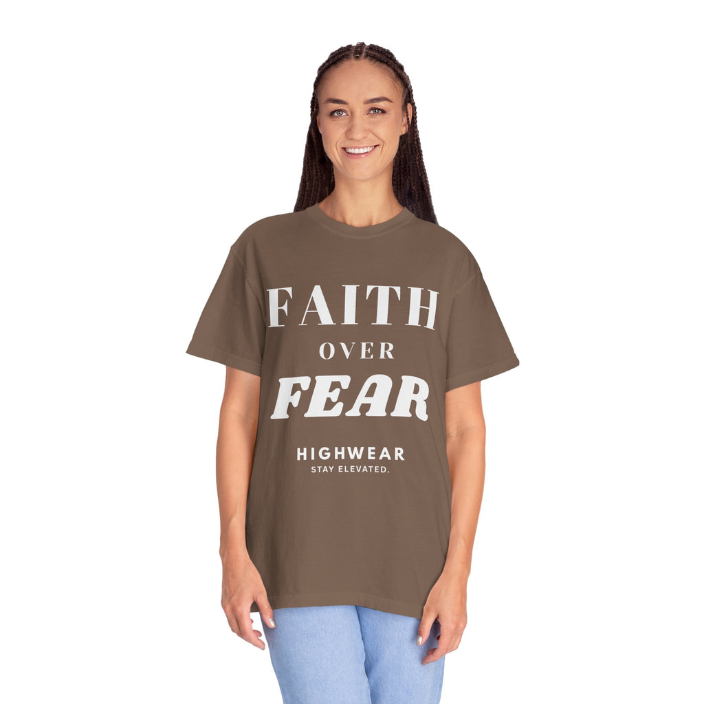 Faith Over Fear Shirt – Minimal Christian Streetwear Tee | Comfort Colors 1717 | HighWear — Inspirational Christian Tee