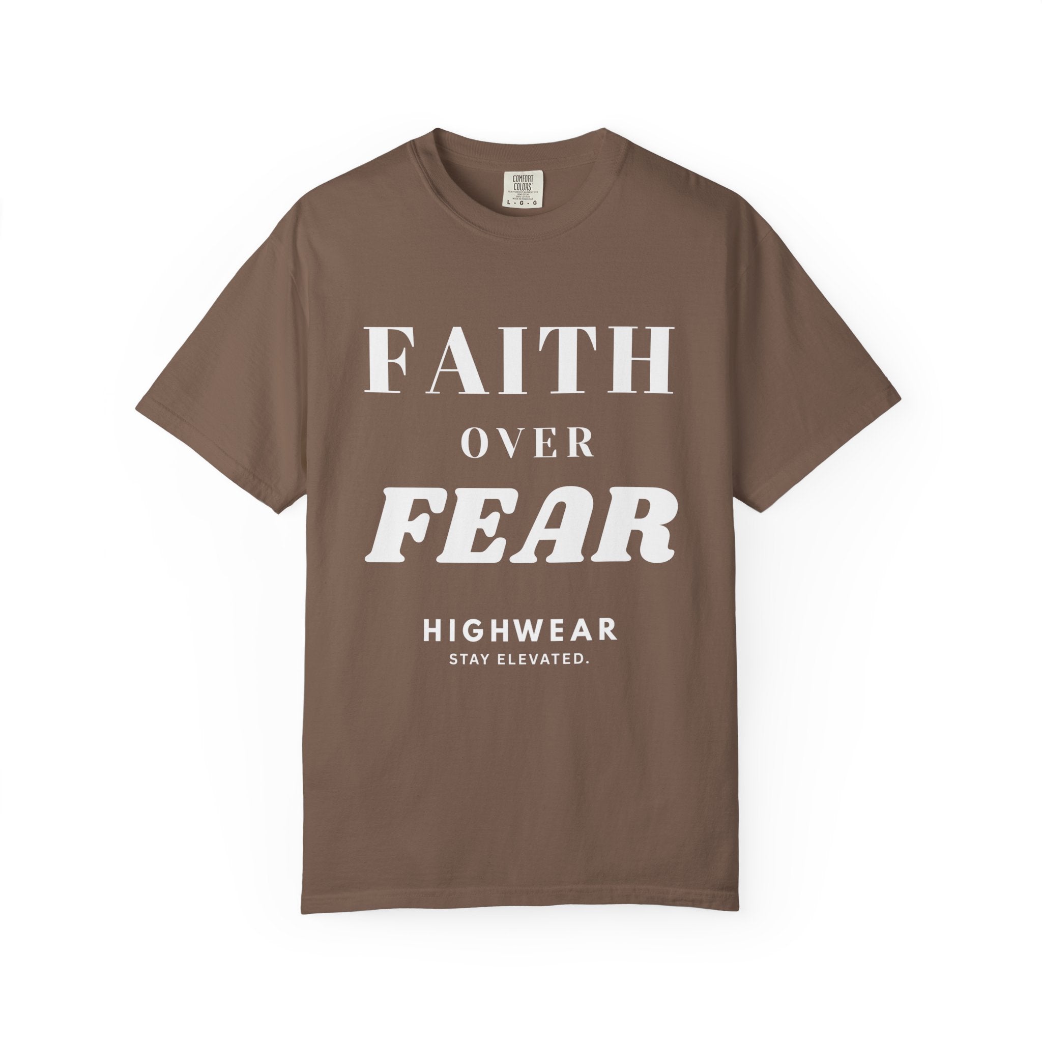 Faith Over Fear Shirt – Minimal Christian Streetwear Tee | Comfort Colors 1717 | HighWear — Inspirational Christian Tee
